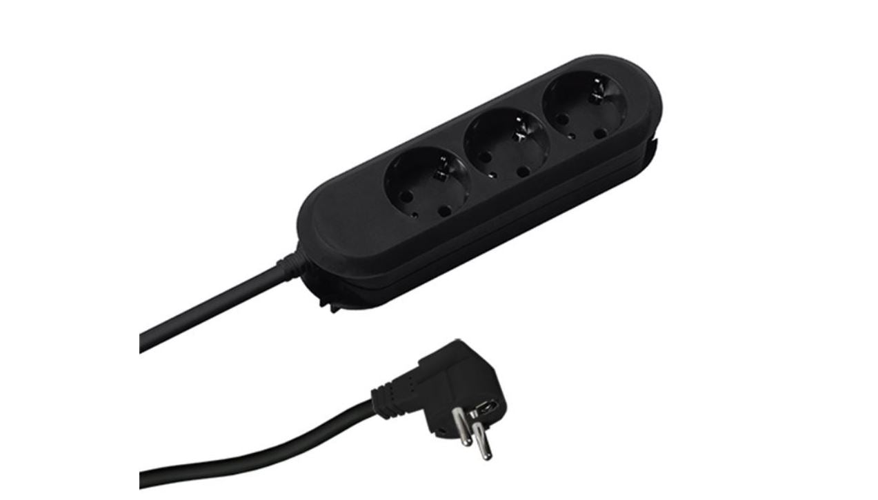 Bachmann Steckdosenleiste SMART 3-fach, schwarz 5,0m, ohne Schalter Bachmann Steckdosenleiste SMART 3-fach, schwarz 5,0m, ohne Schalter